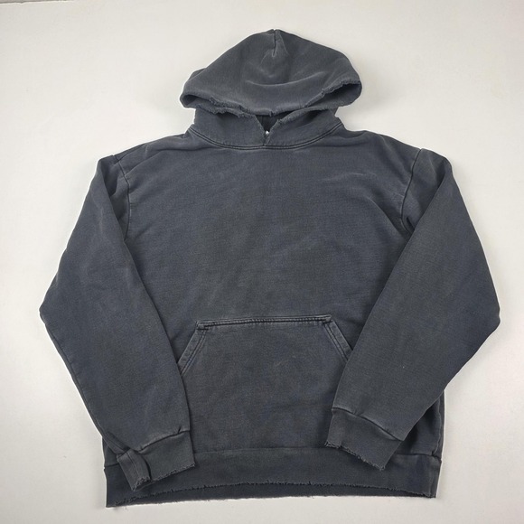 Basketcase Zachary Kinninger Mens Large Hoodie Raw Hem Distressed Sweatshirt